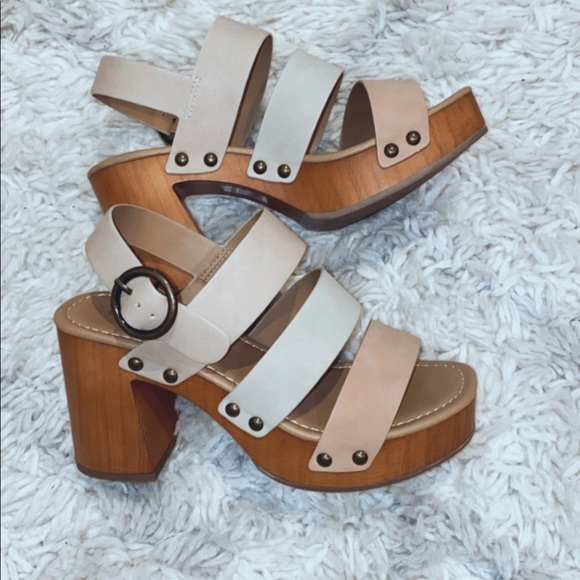 Light Blonde Multi Stacked Clog Sandals - Picture 4 of 4